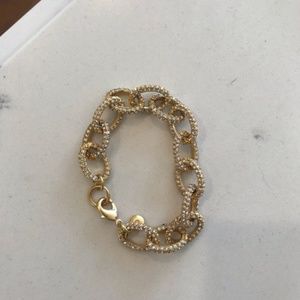 J. Crew Gold Pave Diamond Bracelete